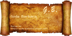 Goda Barbara névjegykártya